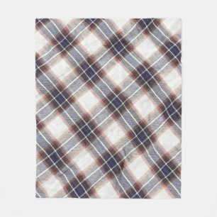 Cobertor De Velo algodão ecológico de Gingham em cores do outono.