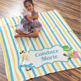 Cobertor De Velo Alice in Wonderland Cute Custom Book Lover Kids