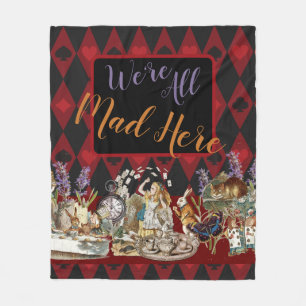Cobertor De Velo Alice no País das Maravilhas Mad Cheshire Cat