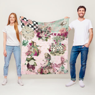 Cobertor De Velo Alice rosa elegante no País das Maravilhas