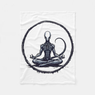 Cobertor De Velo Alienígena Meditando Paródia de Terror de Ficção C