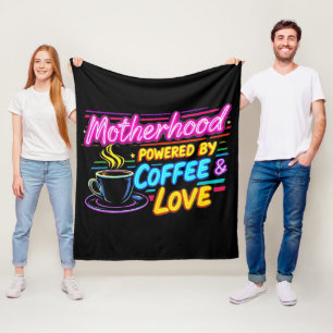 Cobertor De Velo Alimentado por café e amor   Dia de as mães engraç