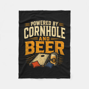 Cobertor De Velo Alimentado por cornhole e cerveja engraçado tailga