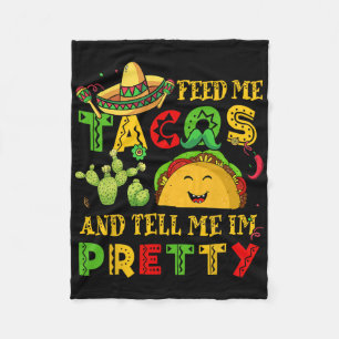 Cobertor De Velo Alimente-me Taco Diga Bonito Camisa Cinco De Mayo