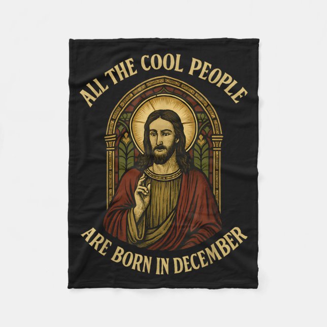 Cobertor De Velo All Cool People Are Born In December Birthday Chri (Frente)