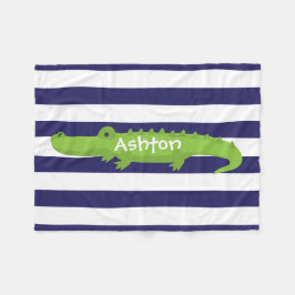 Cobertor De Velo Alligador de Stripes de Rugby Personaliza o Folhet