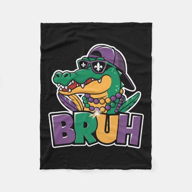 Cobertor De Velo Alligator Bruh Mardi Gras Costume Adolescentes (Frente)