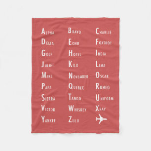 Cobertor De Velo Alphabet Aviation Tomato Fleece Blanket
