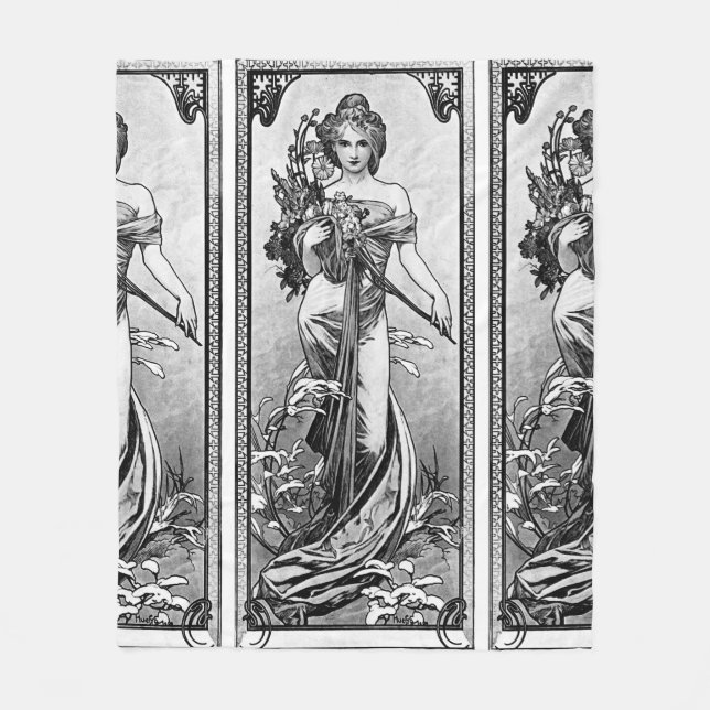 Cobertor De Velo Alphonse Mucha Broken Blossoms (Frente)