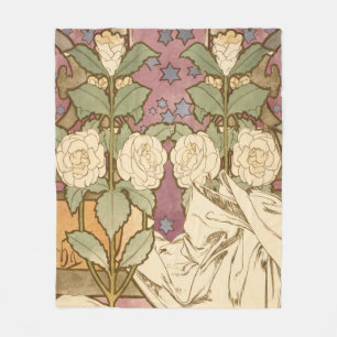 Cobertor De Velo Alphonse Mucha Estrelas Elegantes Art Nouveau Camé