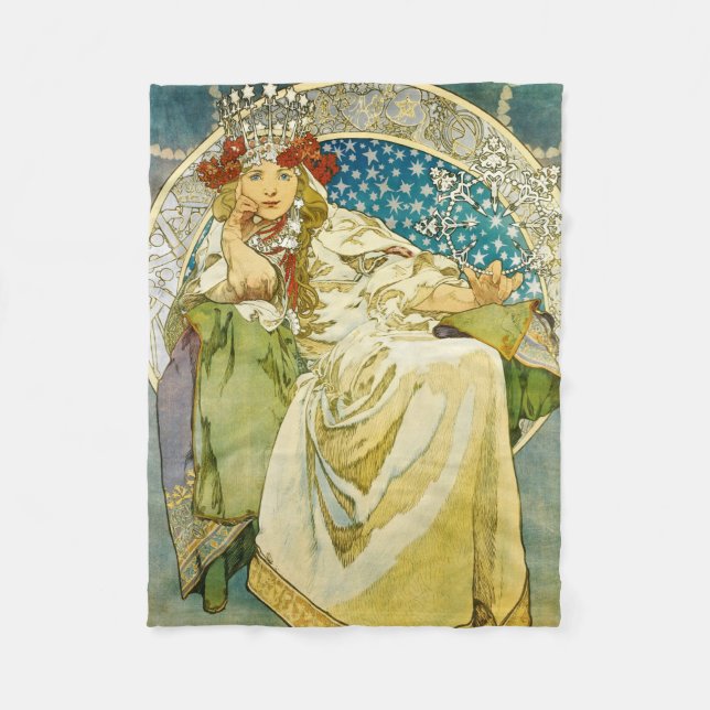 Cobertor De Velo Alphonse Mucha Princess Hyacinth Art Nouveau (Frente)
