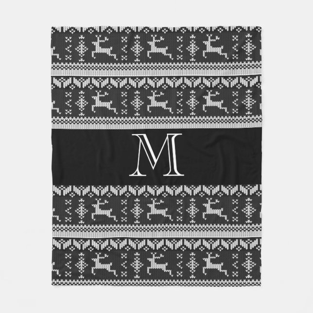 Cobertor De Velo Alpino norueguês da rena preta e cinzenta de (Frente)