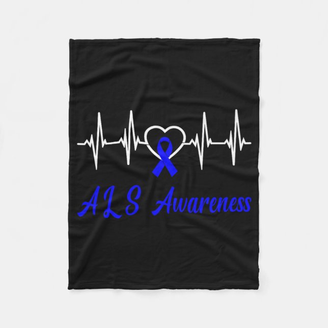 Cobertor De Velo Als Sensibence Heartbeat Love Blue Ribbon Support  (Frente)