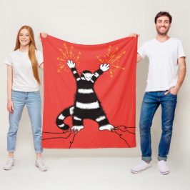 Cobertor De Velo Alta tensão elétrica engraçada do caráter do gato