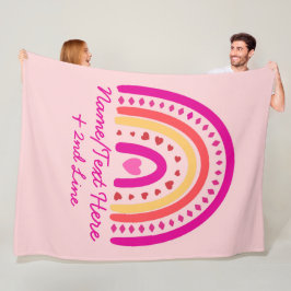 Cobertor De Velo Alterar Nome do Adicionar Texto, Boho Arco-Íris Co