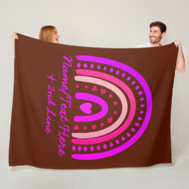 Cobertor De Velo Alterar Texto Adicionar Nome Boho Arco-Íris Coraçã