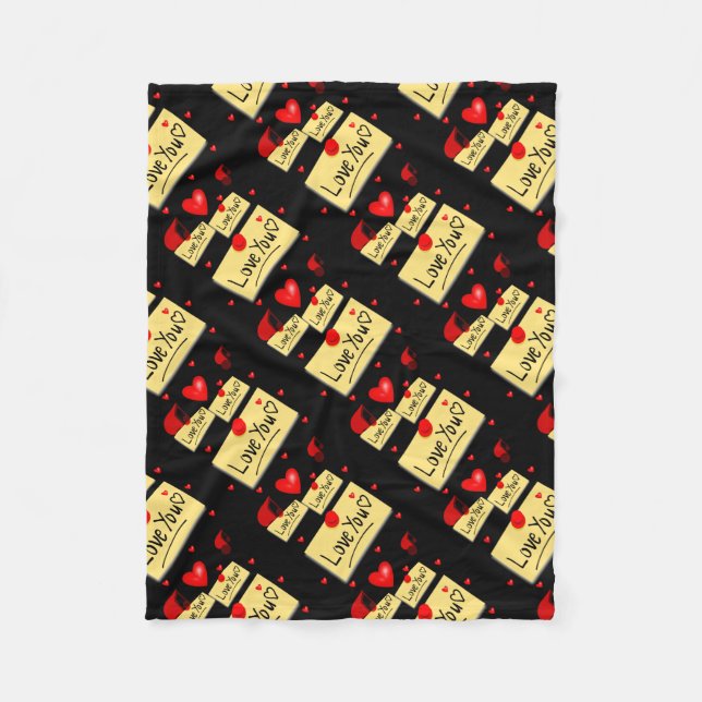 Cobertor De Velo ama o zazzle preto novo (Frente)