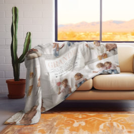 Cobertor De Velo Ama Sua Avó | Colagem de Fotografias de Mensagens