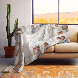 Cobertor De Velo Ama Sua Avó Colagem de Fotografias de Mensagens