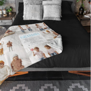 Cobertor De Velo Ama Sua Avó Colagem de Fotografias de Mensagens