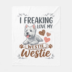 Cobertor De Velo Amando Corações e Patas de Westie_1