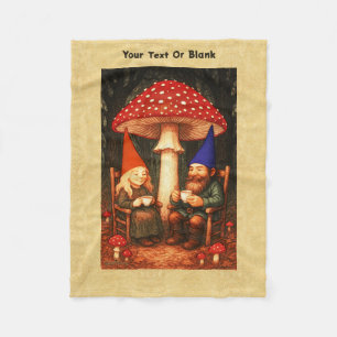 Cobertor De Velo Amanita Mushroom e Gnomos