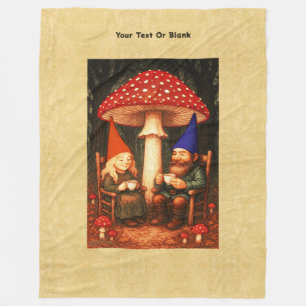 Cobertor De Velo Amanita Mushroom e Gnomos