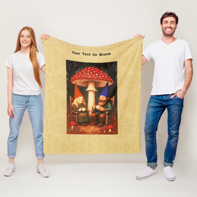 Cobertor De Velo Amanita Mushroom e Gnomos (In Situ)