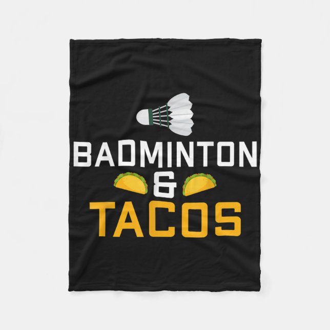Cobertor De Velo Amante de Badminton e Tacos Badminton  (Frente)