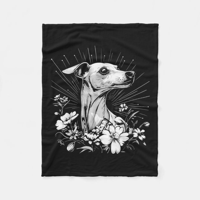 Cobertor De Velo Amante de Cães Whippet Tatuagem Estilo Retro (Frente)