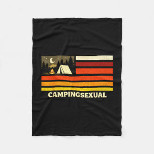 Cobertor De Velo Amante de camping engraçado bandeira retrô fogueir
