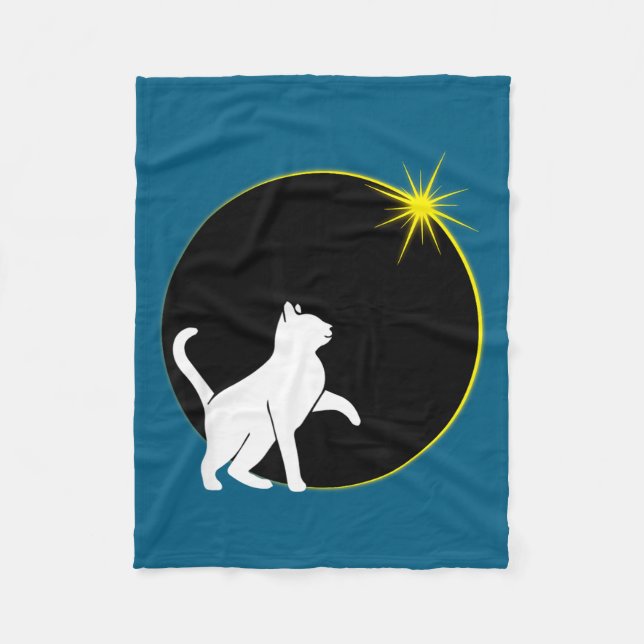 Cobertor De Velo Amante de Gato de Eclipse Solar (Frente)