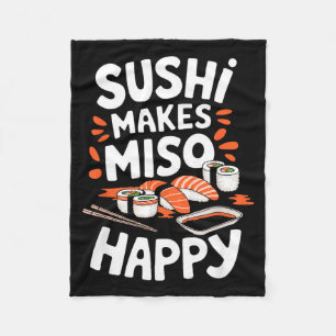Cobertor De Velo Amante de Sushi Sushi Faz Miso Feliz, Comida Japon