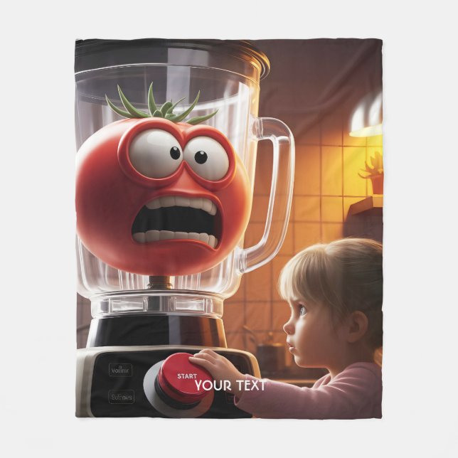 Cobertor De Velo Amante de tomate de garota fantástica (Frente)