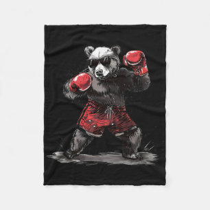Cobertor De Velo Amante de Urso de Boxe Luvas de Boxe Kickboxing B