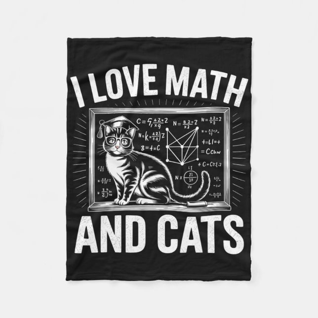 Cobertor De Velo Amante do Gato da Matemática Professor de Matemáti (Frente)