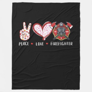 Cobertor De Velo Amantes de Bombeiros do Peace Love   Presentes de 