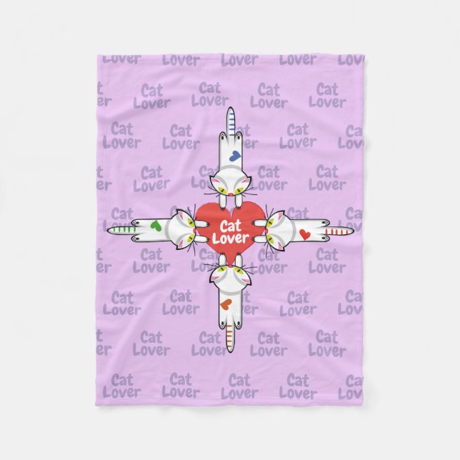 Cobertor De Velo Amantes de los gatitos (Frente)