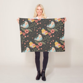 Cobertor De Velo Amar Boho Birds Padrão Floral