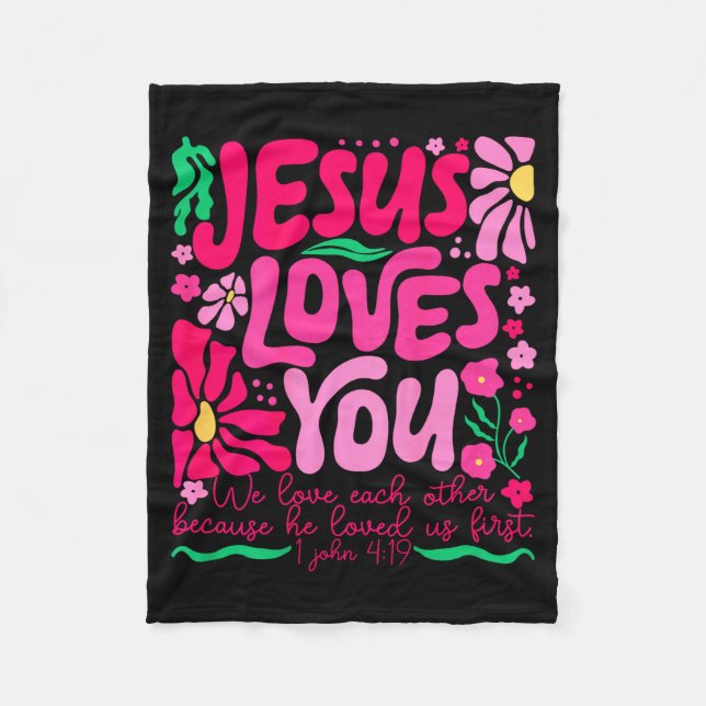 Cobertor De Velo Amar Jesus Boho Floral Fé Religiosa (Frente)