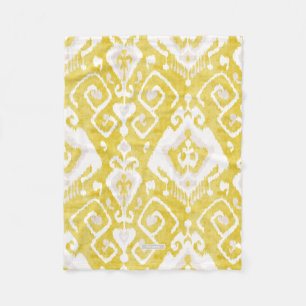 Cobertor De Velo Amarelo chico e cinza damasco padrão tribal ikat