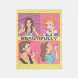 COBERTOR DE VELO AMAZENAR ANIME, MENINA, MAKEUS