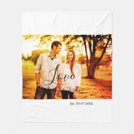 Cobertor De Velo Ame o nome da adição de fotos. Casal de casamento 