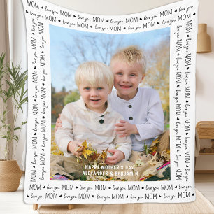 Cobertor De Velo Ame seu Dia de as mães de Fotografia Personalizada