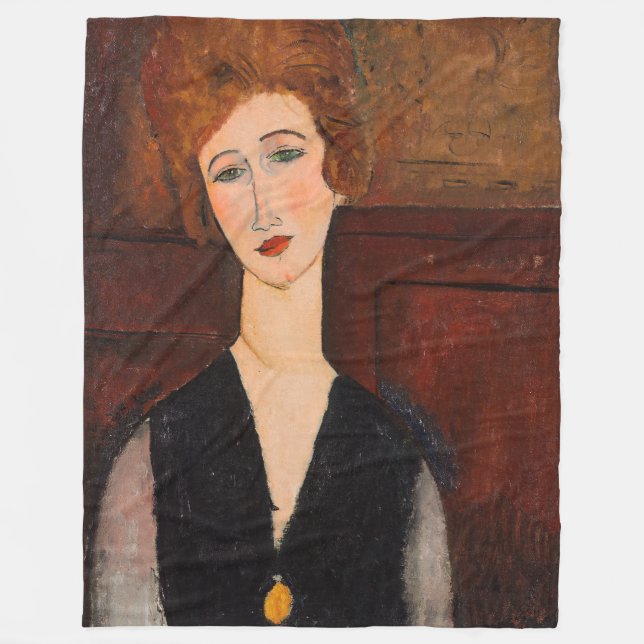 Cobertor De Velo Amedeo Modigliani - Retrato de uma Mulher (Frente)