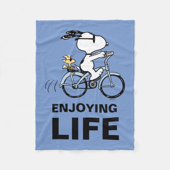 Cobertor De Velo Amendoins | Bicicleta Snoopy & Woodstock (Frente)