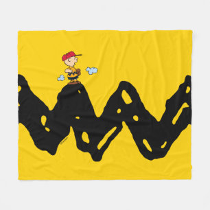 Cobertor De Velo Amendoins   Charlie Brown Baseball