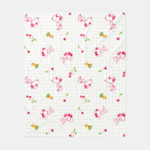 Cobertor De Velo Amendoins   Padrão De Cereja De Snoopy & Woodstock