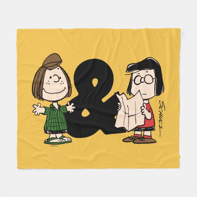 Cobertor De Velo Amendoins | Peppermint Patty & Marcie (Frente (Horizontal))