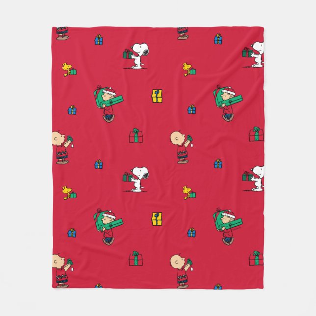Cobertor De Velo Amendoins | Presente de Natal Com Vermelho (Frente)